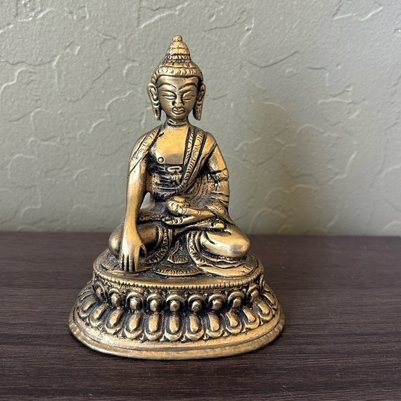 Brass Sitting Buddha / Shiva Statuette - Picture 3 of 6